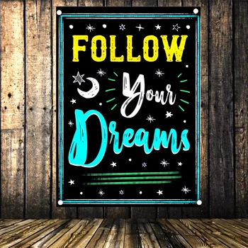 

Motivational Flag & Banner for Students, Inspirational Tapestry, Classroom Posters with Inspiring Quotes, Chalkboard Desig E5
