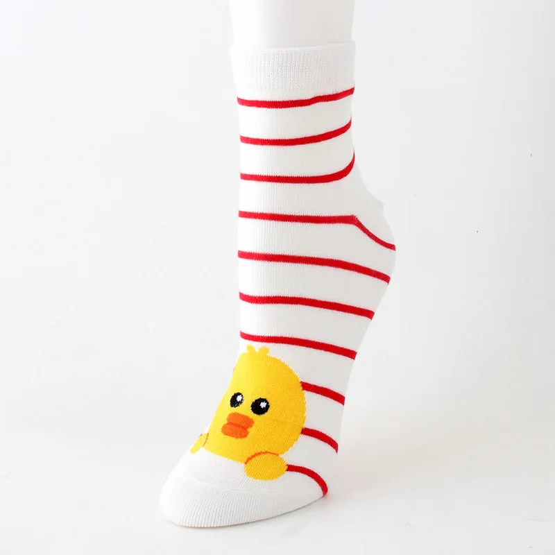 Новые весенние женские Носки с рисунком панды, горизонтальные полоски, пот и дезодорант, носки, популярные хлопковые носки, спортивные трендовые носки