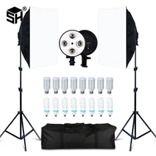 Photo Studio 8 LED 20W zestaw Softbox oświetlenie fotograficzne zestaw aparat i akcesoria fotograficzne 2 lekki statyw 2 Softbox na zdjęcie z kamery