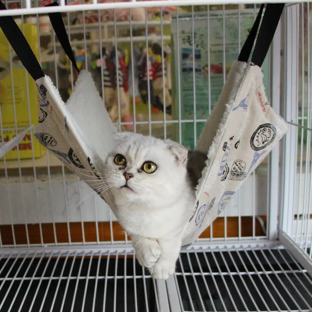 

1pc Small Animals Hammock Pet Hamster Warm Hanging Cat Bed Mat Soft Cat Hammock Cage Bed Cover Cushion
