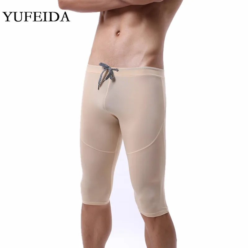Мужское нижнее белье Cueca Masculina Выпуклое мешочек длинные брюки средней длины