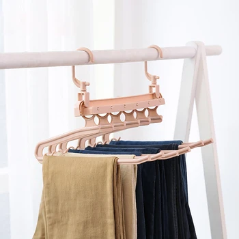 

Pants Rack Multifunctional Folding Pants Rack Telescopic Multilayer Pants Rack Household Wardrobe Magic Pants Clip Hanger