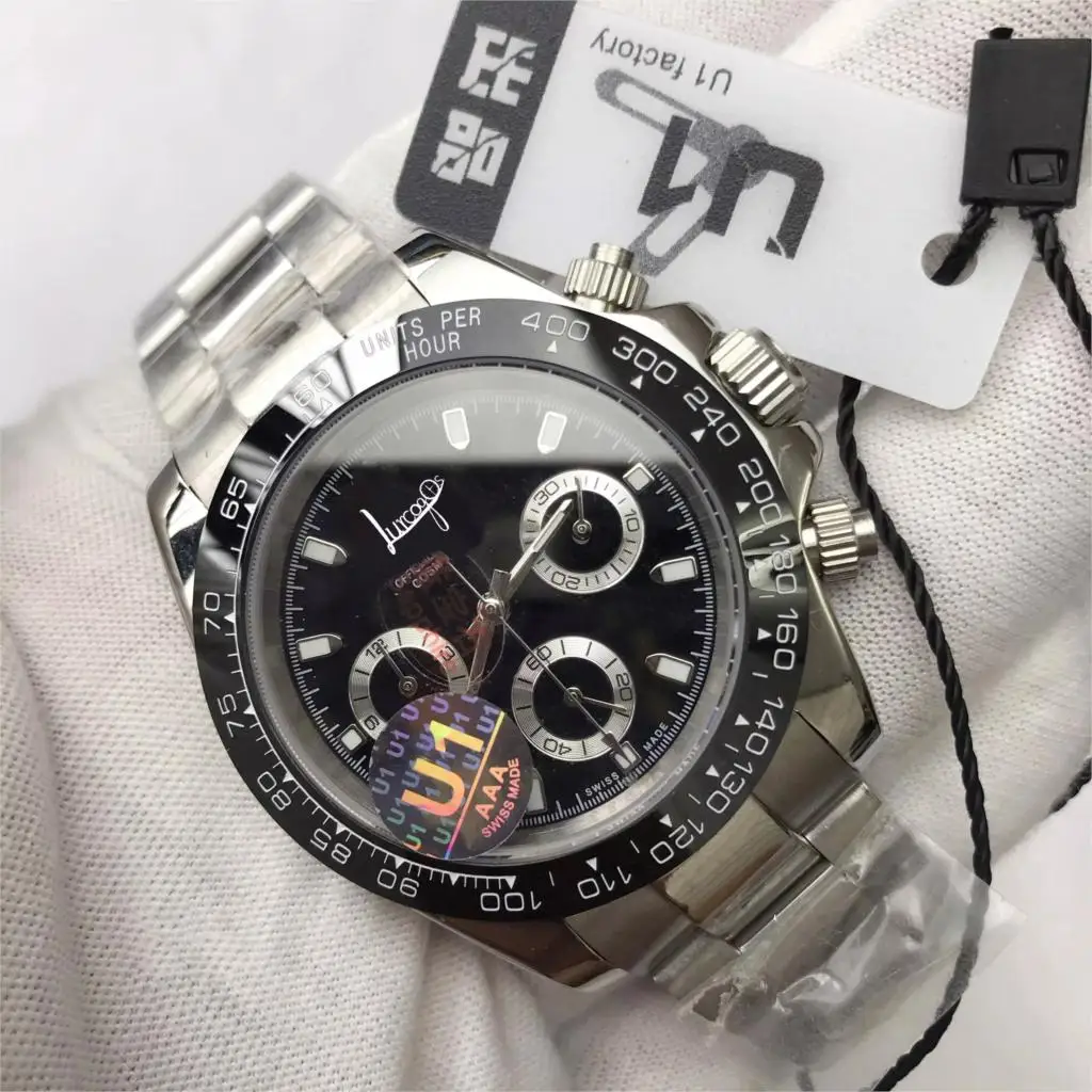 

Luxury watch men automatic U1 factory sapphire glass sweeping lucury daytona watches all small dials works 05
