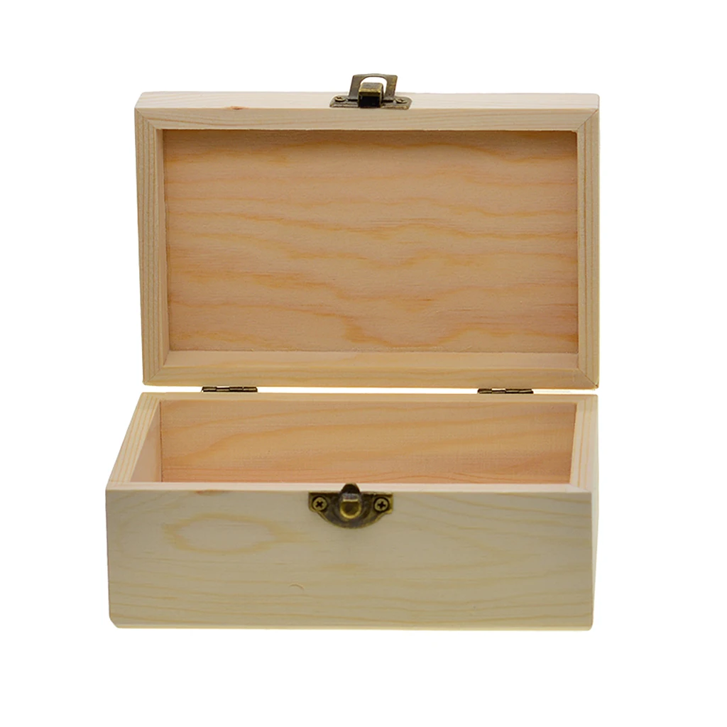 Details about   2x Unfinished Wooden Boxes Small Plain Wood Storage Box Case for Jewellery 