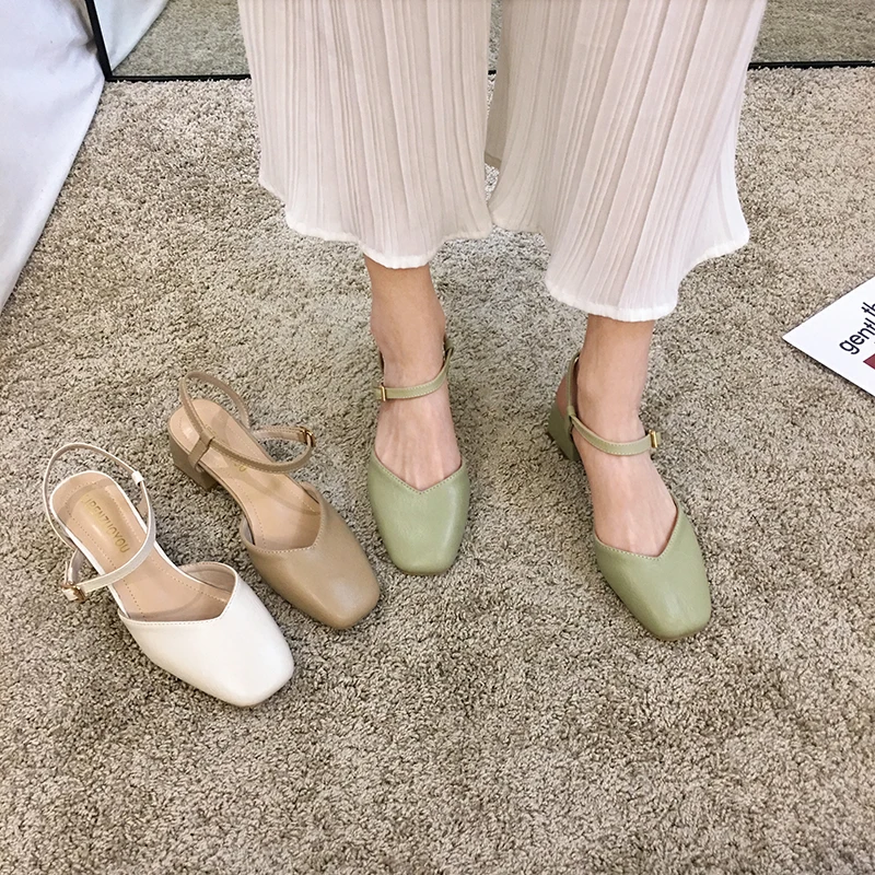 Women's Shoes Sandals 2020 New Spring Word Buckle High Heels Roman | Обувь