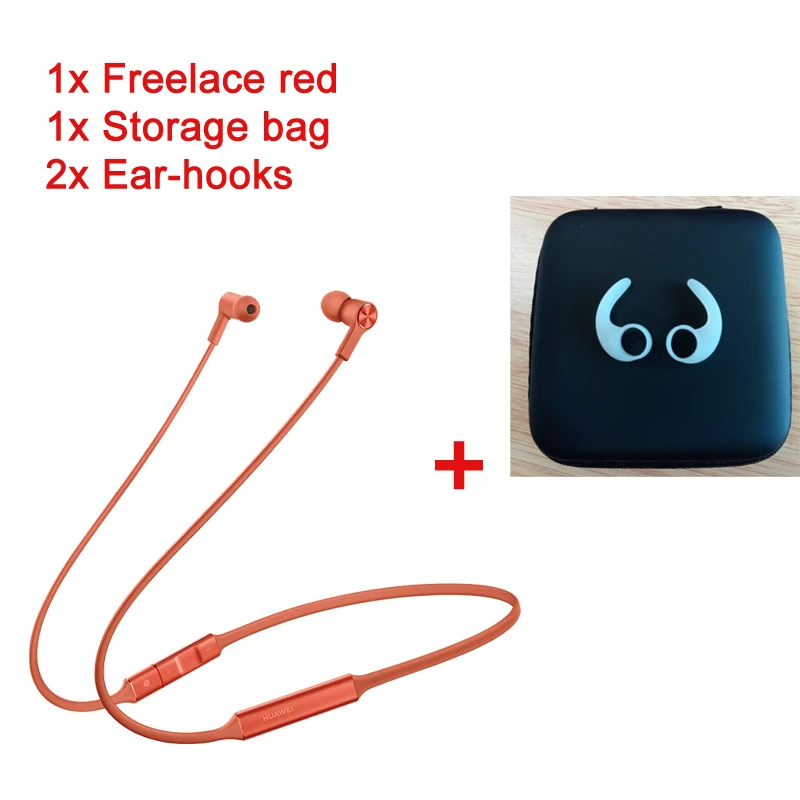 Red n Bag Оригинальные huawei FreeLace Спортивные наушники Bluetooth беспроводные для наушников, карты памяти кабель металлический полость жидкий силикон магнитный переключатель - Цвет: Red n Bag