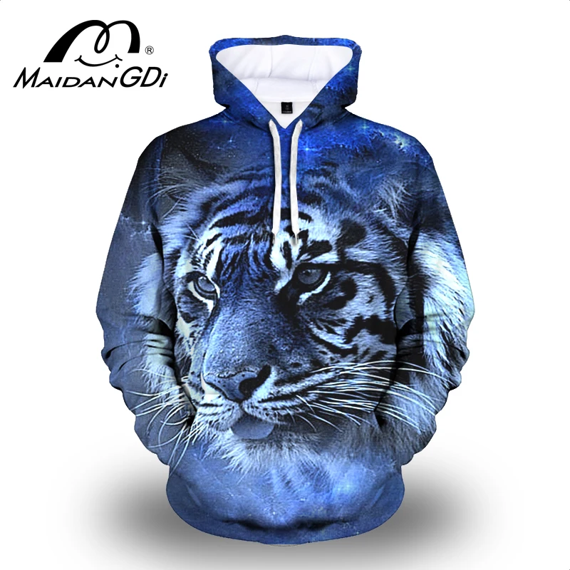 

Maidangdi 2020 Men's Animal hoodie Winter Outdoor Indoor Pullover Fashion 3D Digital Printing Lion Male Sweatshirt Big Size 7XL