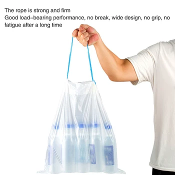

10 Roll Bathroom Trash Can Bin Liners Plastic Trash Bags Kitchen Garbage Bin Bag Dispenser Drawstring