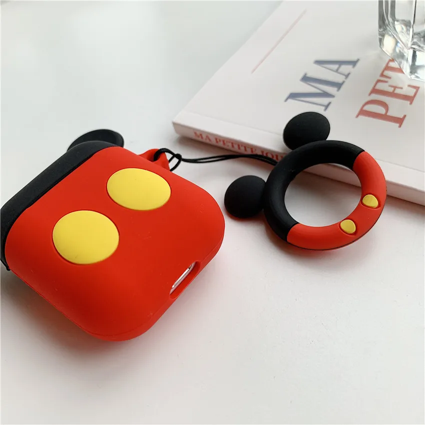Мягкий силиконовый чехол с милым рисунком Микки и Минни для Apple Airpods, чехол, беспроводные Bluetooth игрушечные наушники, чехол