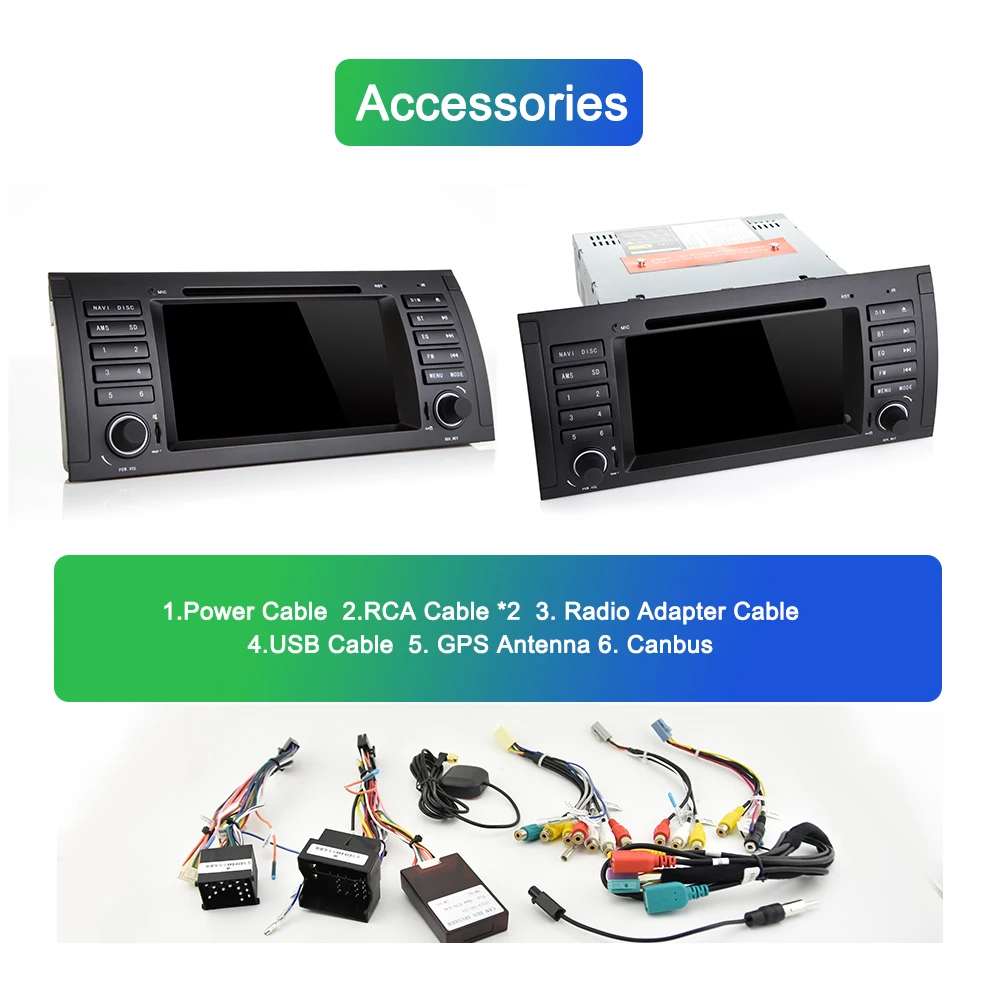 Cheap Navivox Car Multimedia Player Android 9.1 For BMW 5 Series E39 With DSP WiFi Radio GPS Navigation 7