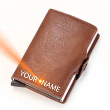 Free Engraving Credit ID Card Holder Wallet Aluminum Slim Pop UP Wallet for Men Women RFID Blocking Cardholder Minimalist Wallet