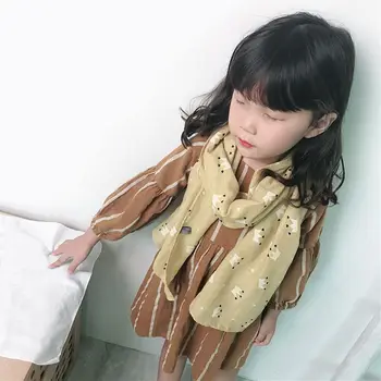 

Lovely Cotton and Linen Baby Scarf Crown Fashion Printed Scarf Spring Autumn Winter Children Scarves Baby Neck Warm Collar Scarf