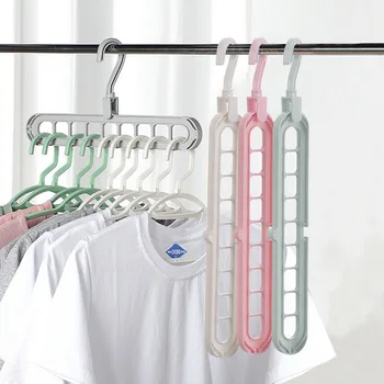 

Storage Rack With 9 Hole Clothes Hanger Towel Hook Closet Organizer Space Saving Practical Hanger Space Saving Multi Slots