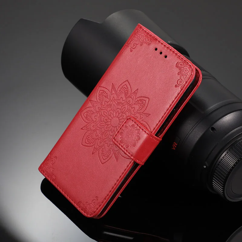Red Кожаный чехол с откидывающейся крышкой 3 дембосса для Redmi Note 8 7 6 5 Pro для Redmi K 20 Pro 7 6 7A 6A Y3 чехол с подставкой - Цвет: Red