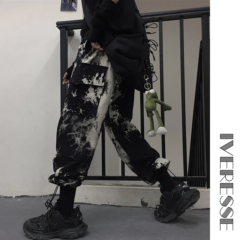 Tie dye ретро уличные штаны для мужчин хип-хоп уличная одежда мужские свободные