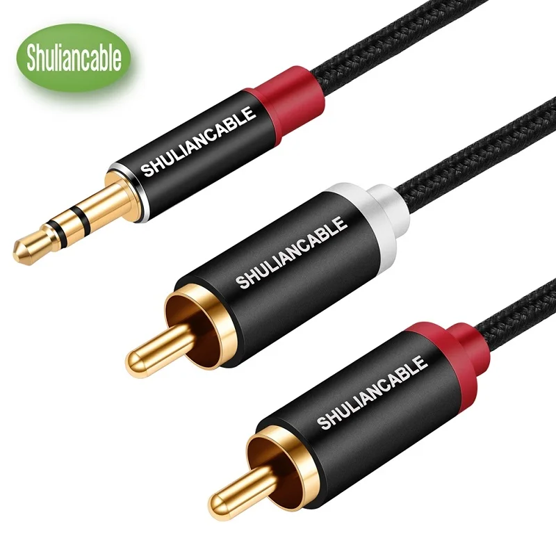 SHULIANCABLE 3 5 мм до 2RCA аудио кабель дополнительный адаптер стерео Разветвитель