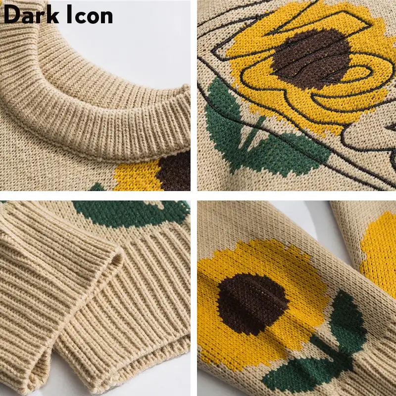 Icon Bunga Matahari Sweater Pria Wanita 2019 Musim Gugur Fashion