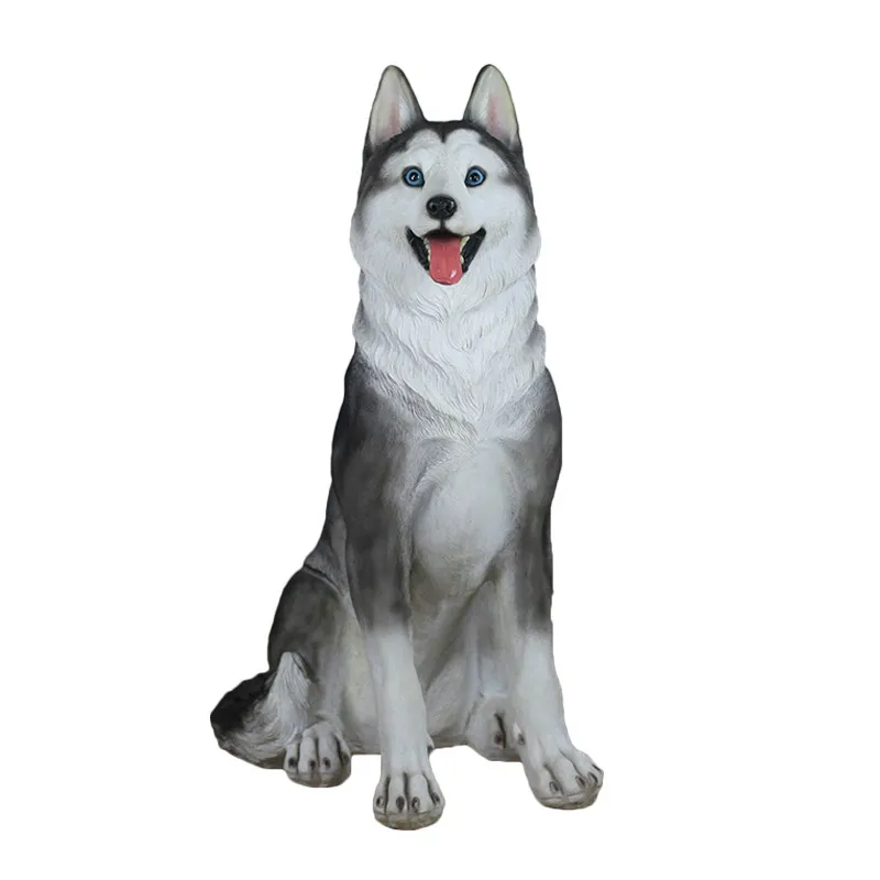 

Handmade Simulation Dog Decoration Dog Husky Model Doll Living Courtyard Garden Home Furnishings Decoration Ornaments