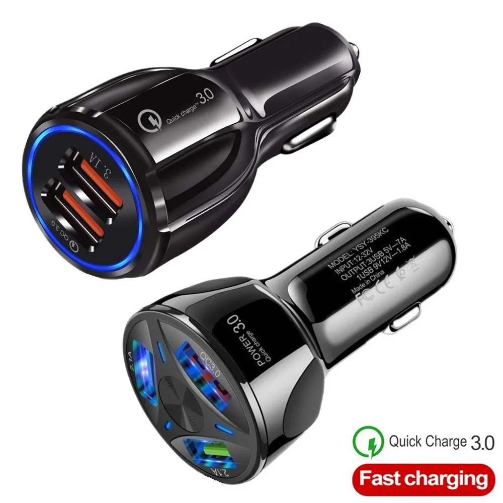 

Quick Charge 3.0 Car Charger For Mobile Phone Dual Usb Car Charger Qualcomm Qc 3.0 Fast Charging Adapter Mini Usb Car Charger