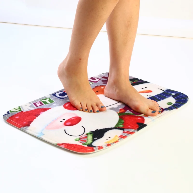 

Hallway Kitchen Doormat Merry Christmas Santa Claus Home Decor Living Room Rug Anti-Slip Dustproof Carpet