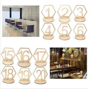 

20pcs/set wedding decoration wooden number 1-20 hen party table number seat number single party bride shower party decoration -7