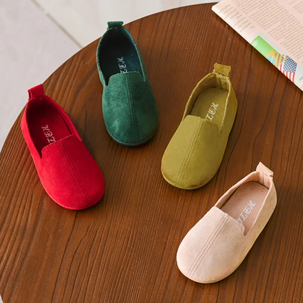 Leather Pricness Shoes Leather Kids Shoe Leather Flats Shoes Girls Baby Casual Shoes
