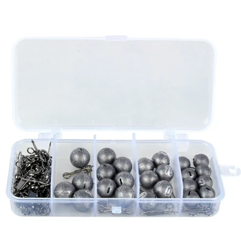 

Fishing Crank Jig Lead Head Weights Fishing Sinker Quick Insert Lead Sinker Round Balls Fishing Tackle Connector Set 14G / 12G /
