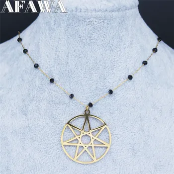 

AFAWA 2020 Seven Pointed Star Stainless Steel Neckless Women Gold Color Necklaces Jewelry collar acero inoxidable mujer N4113S02