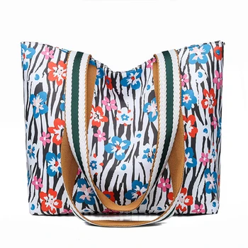 

Bags for Women's 2020 New Nylon Oxford Butte Bags Simple Casual Shopping beach Shoulder Bag Fashion Contrast Color Handbag