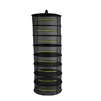 

6/8 Layers with Zipper Herb Dry Rack Folding Hanging Drying Net Mesh Dryer Bag For Herbs Flowers Buds Plants Vegetable Fish