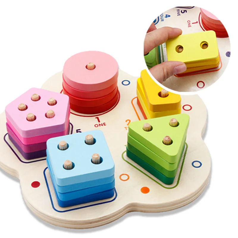 

Wooden Colored Stone Jenga Building BlockMontessori Early Educational Toy Creative Stacking Game Rainbow Wooden Toy Gift