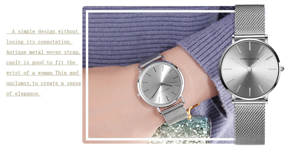 Женские кварцевые наручные часы серебристого цвета из нержавеющей стали с сетчатым ремешком элегантное платье женские водонепроницаемые часы relogio feminino