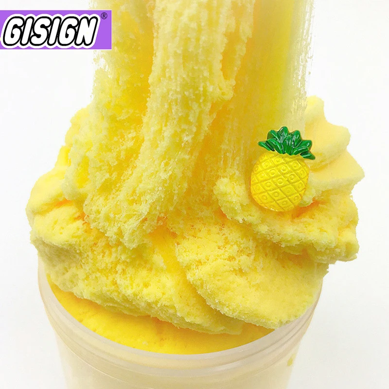 

Pineapple Slime Fluffy Toys Clay Cloud Slime Scented Charm Mud Stress Relief Putty Kids Clay Toy Big 60ml 120ml