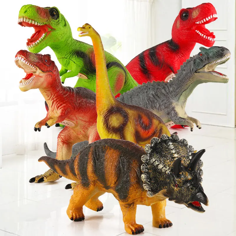 

Model Sound Making Soft Silcone Dinosaur Toy Children T-Rex Plastic Cotton Filling Model Gift Toy Dinosaur