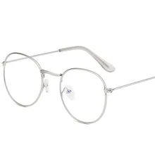 Металлическая печать круглые большие оправы очки унисекс декоративные очки Легкие прозрачные линзы ретро очки для мужчин и женщин