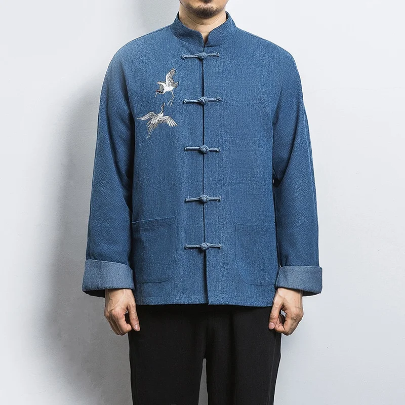 Traditional Chinese Clothing For Men Outerwear Male Jacket Mandarin Collar Suit Tangzhuang Men Clothes 2019 KK3251