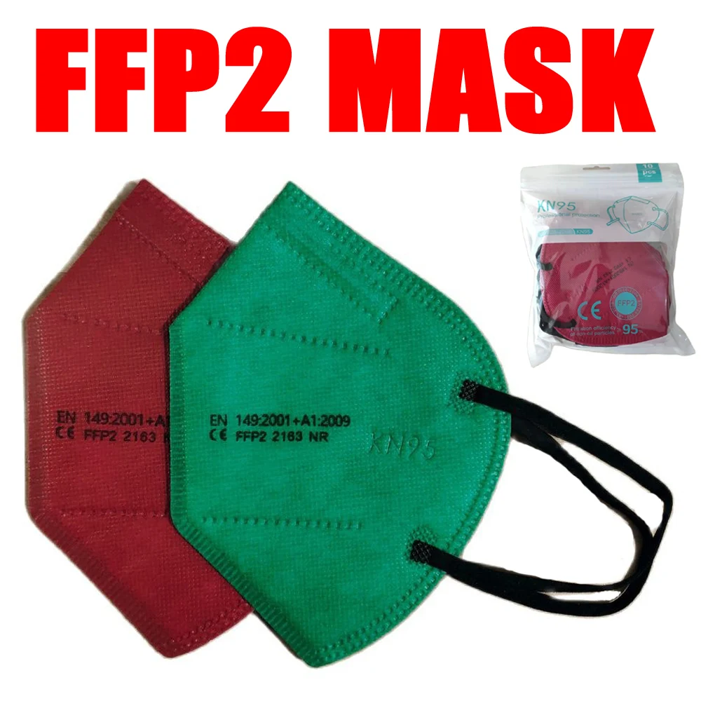 

Wine Red FFP2 Mascarillas Approved KN95 Mascarillas Adults 5-Layer Protection Face Maske fpp2 Green Masque CE Masken Respirator