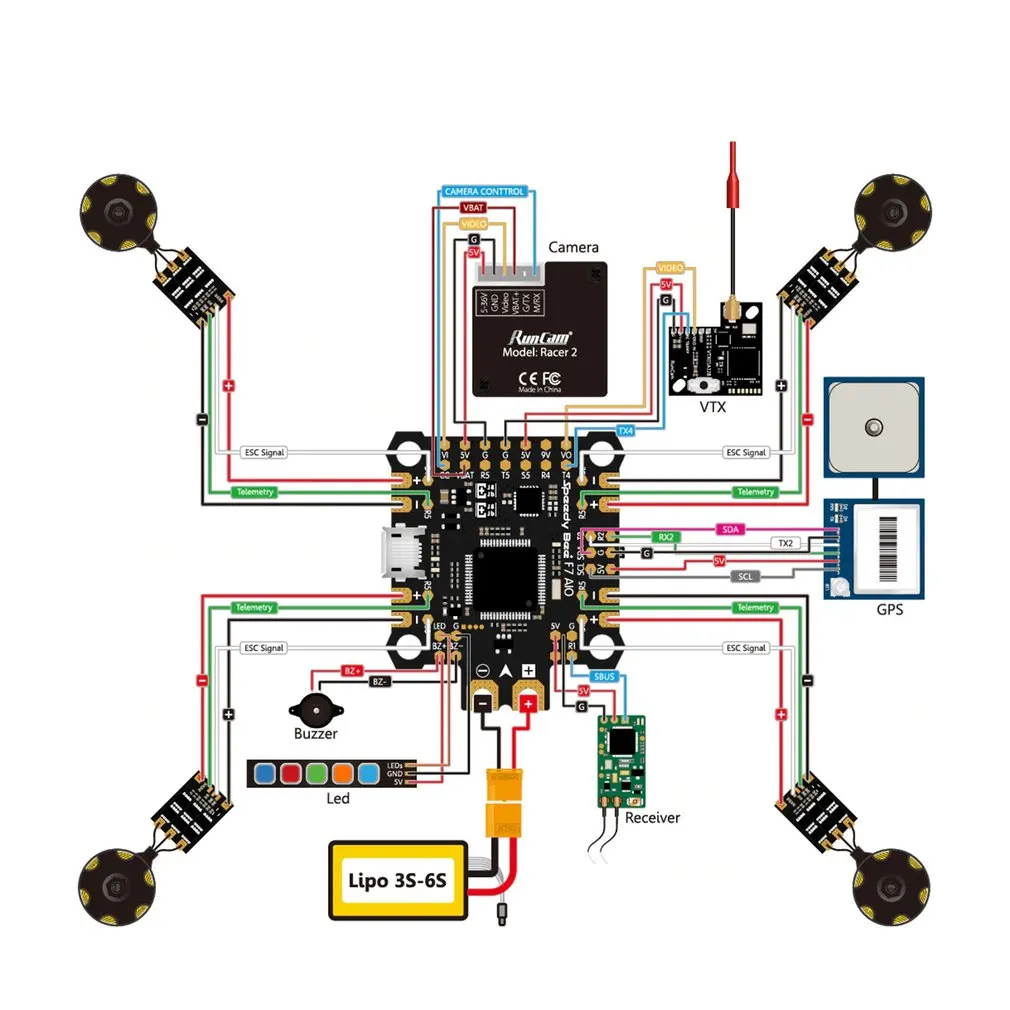 Speedybee Bluetooth адаптер F7 AIO Контроллер полета 3 S-6 S Lipo мощность поддержка OSD для радиоуправляемого дрона FPV гоночный Дрон Часть Аксессуары