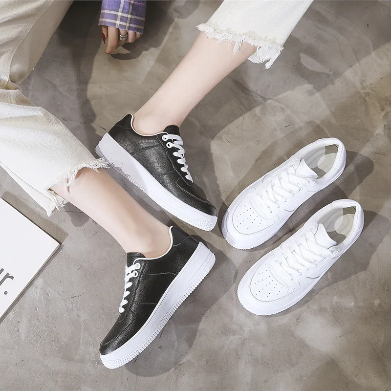 

Small White Shoes Woman 2020 Fund Will Code Women's Shoes Genuine Leather Low Help Joker Motion Casual Shoes Genuine Leather