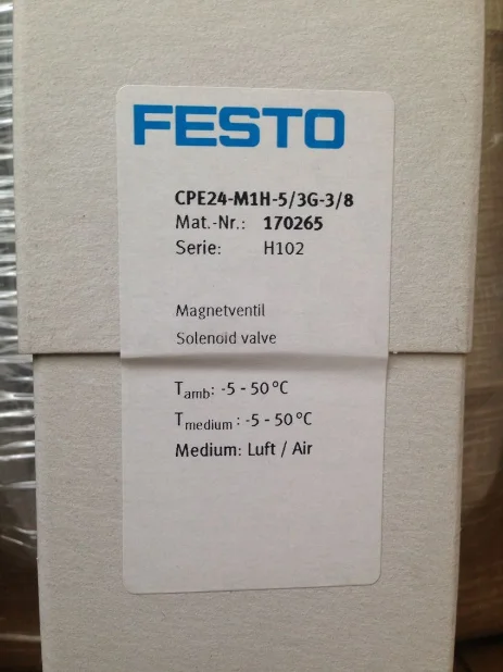 

1PC New Festo CPE24-M1H-5/3G-3/8 170265 Solenoid Valve