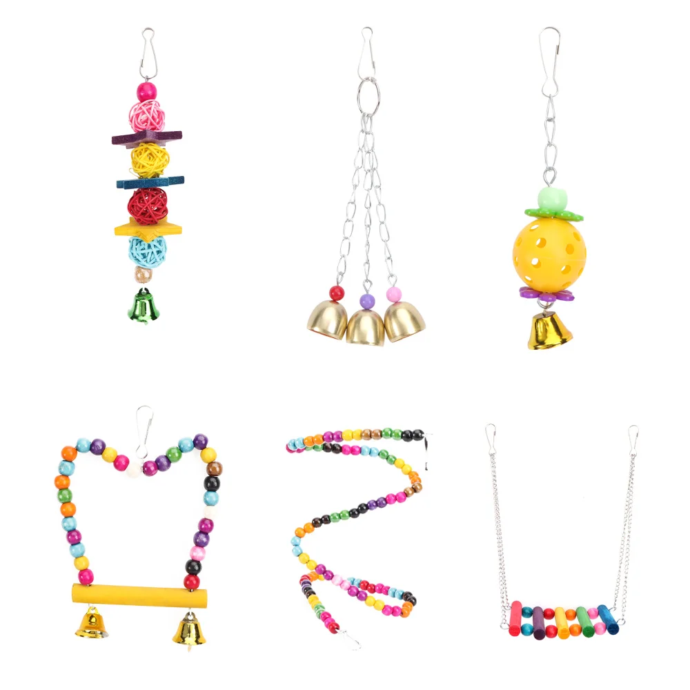 

6pcs Funny Parrot Swing Toy Interesting Practical Parrot Swing Parrot Toy Bird Hanging Swing Toy for Playing
