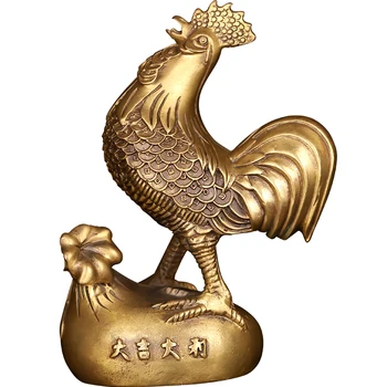 

Jinghu Kaiguang Pure Copper Chicken Display Large Rooster Dagi Dali Golden Chicken Home Living Room Feng Shui Crafts Furnishings