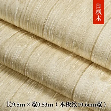 Retro new Chinese imitation floor pattern wood grain wallpaper living room sofaTV background wall modern stereo classical wall