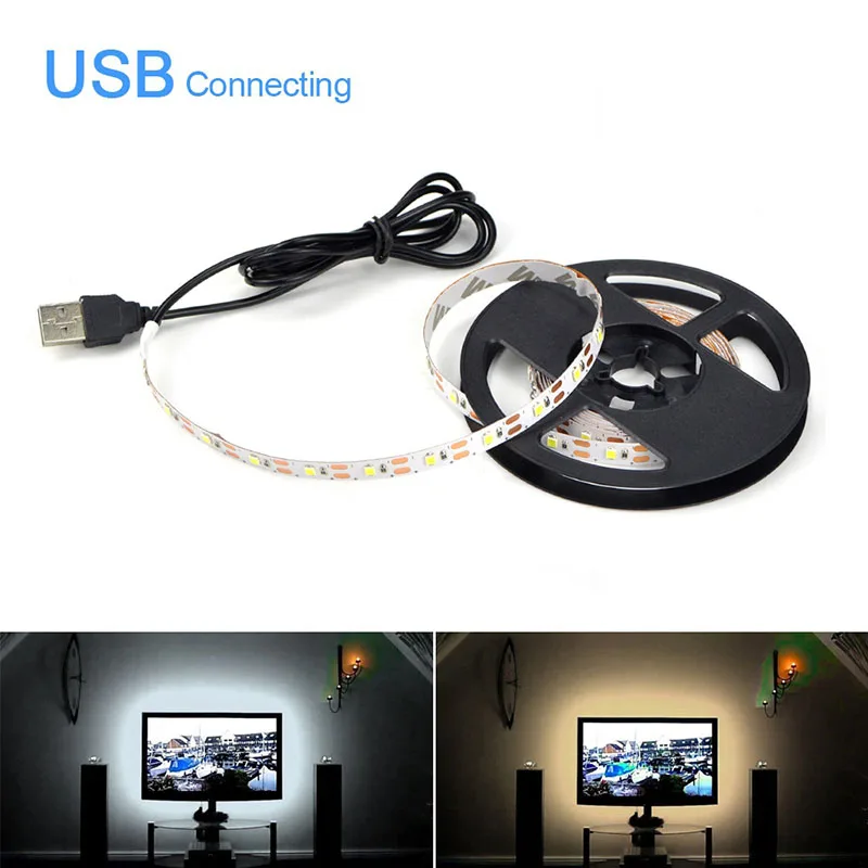 #cheap 0.5m 1m 2m DC 5V USB LED Strip Light Computer Background Light HDTV TV Desktop Screen Backlight LED Lighting Light bar