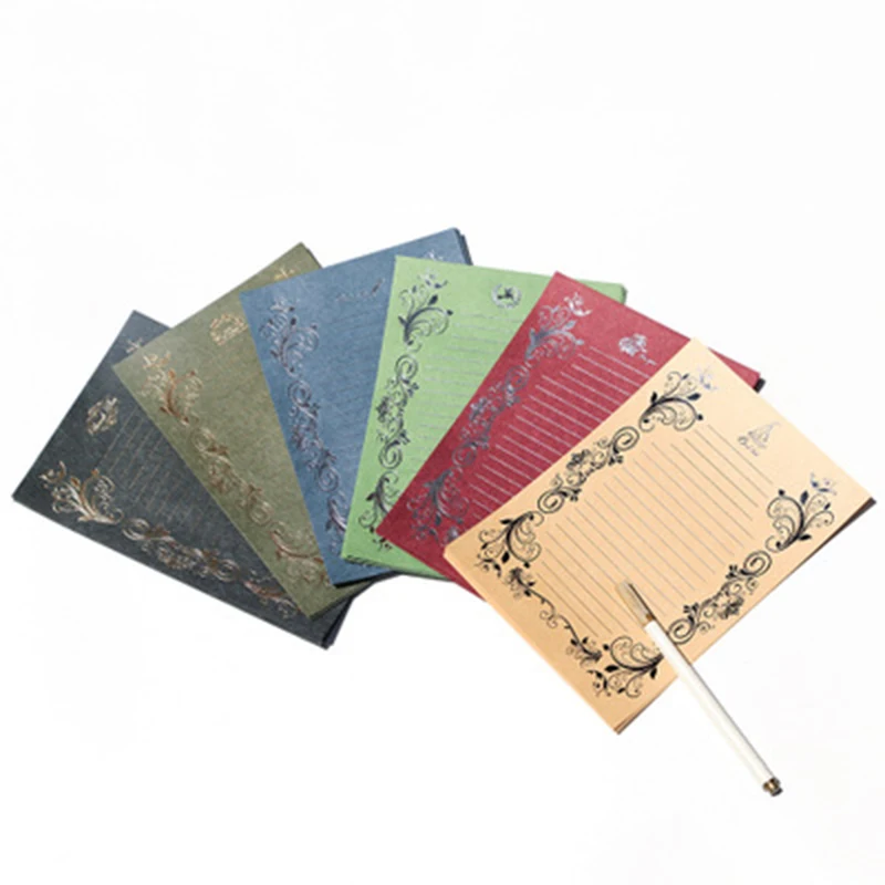 

4pcs/pack Retro Divine Gold Pattern Crane Gilding Translucent Envelope Message Card Letter Paper for Party Invitations