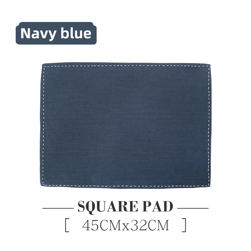 Exquisite Navy Blue Cotton And Linen Embroidered Square Pad For Femal Ring Earring Pendent Bracelet Jewelry Display Cloths