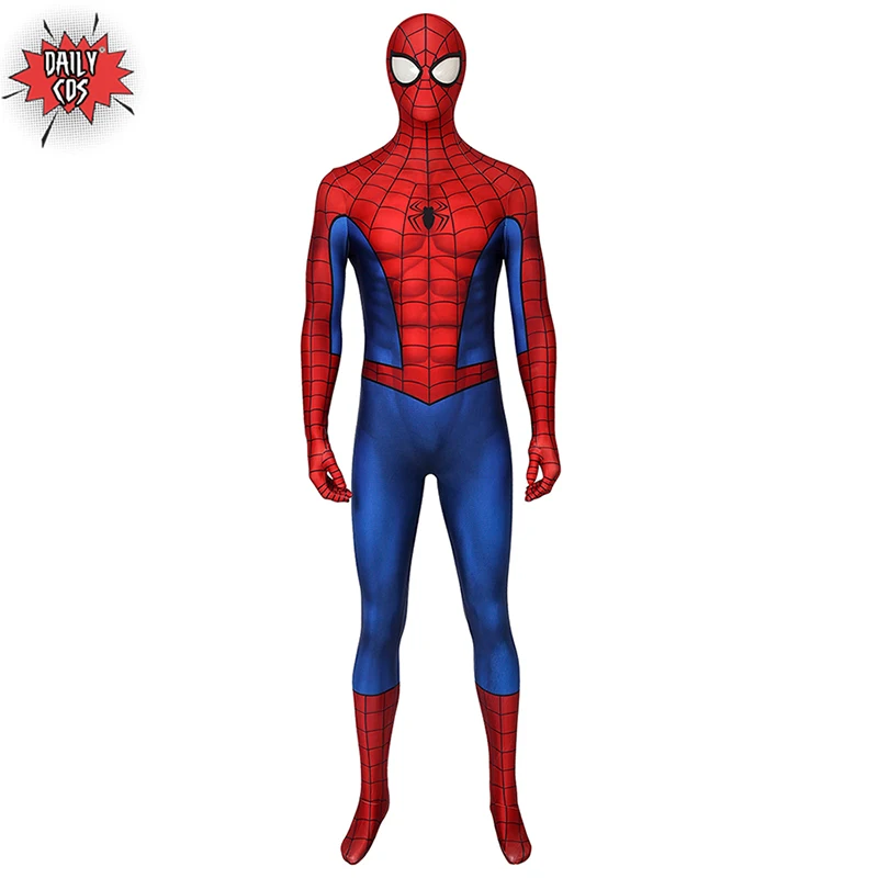 Jumpsuit with mask Человек-паук PS4 3D Классический костюм костюмы зентай костюм супергероя Косплей комбинезон с маской взрослое Мужское боди - Цвет: Jumpsuit with mask