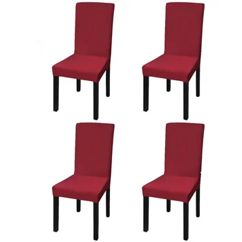 

Vidaxl straight stretch chair cover 4 PCs Burgundy