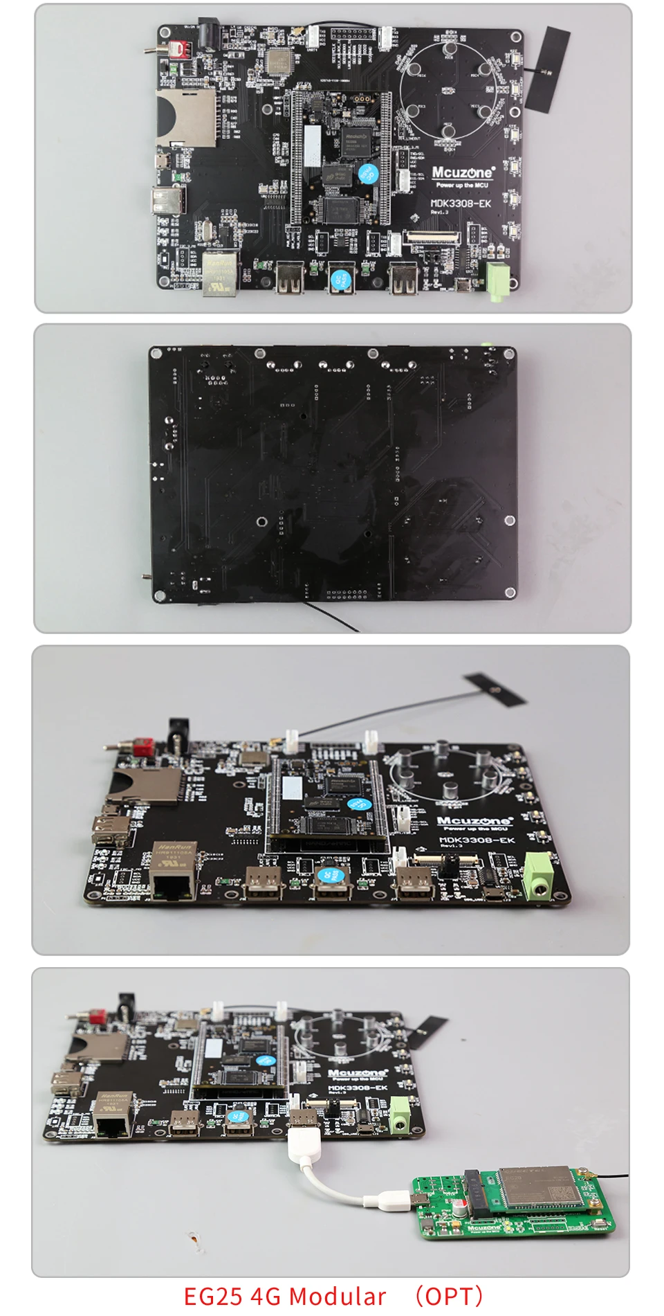 Rockchip RK3308 MDK3308-EK-C70, четырехъядерный Cortex-A35 1,3 GHz, 512MB DDR3/3L 8GB eMMC, AI VA 7LCD EC20 4G wifi UVC камера HMI
