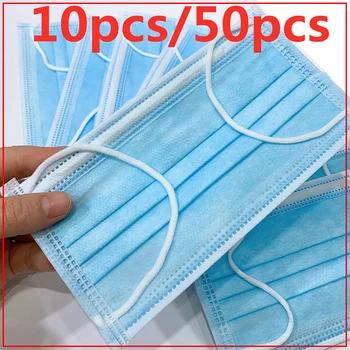 

20/50PCS Anti-virus Masks Disposable Protective Mask 3 Layers Dustproof Facial Protective Cover Masks Maldehyde Prevent bacteria